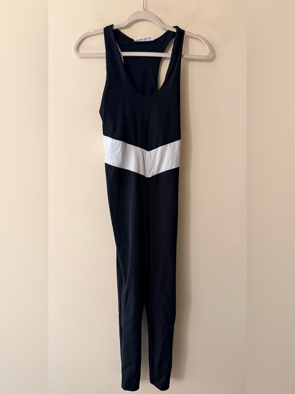 New Balance x STAUD Scoop Neck Jumpsuit, Black/White, size M